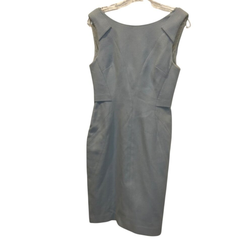 REISS sky blue textured sleeveless shift work cocktail CAREER business dress 4
